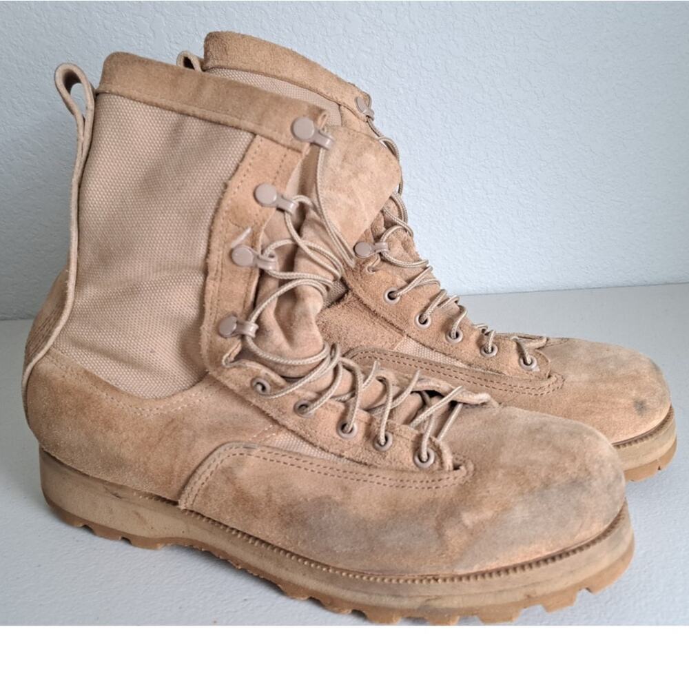 US Army Issued Military Boots Desert Tan Used Size 10.5 R Gore-Tex